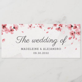 Elegant rosa blommar av körsbär bröllop meny