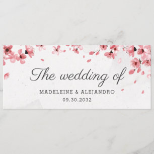 Elegant rosa blommar av körsbär bröllop meny