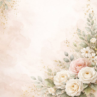 Elegant Rosa Blommig Akvarell Bröllop Vykort