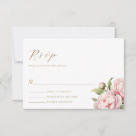 Elegant Rosa Blommig Akvarell Modern Bröllop OSA Kort