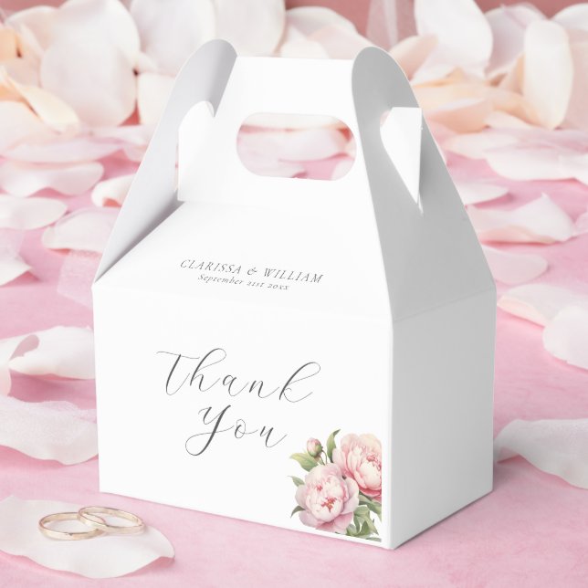 Elegant Rosa Blommig Akvarell Vit Bröllop Presentaskar (Bröllop)