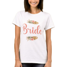 Elegant Rosa Blommig Boho Brud Fästman Present