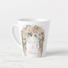 Elegant Rosa Blommig Bröllops Latte-mugg