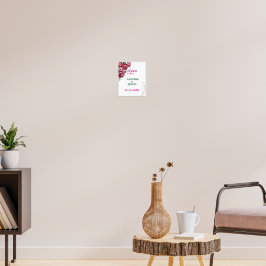 Elegant Rosa Blommig Bröllopsväxlingsskylt Poster