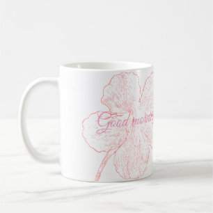 Elegant Rosa Blommig God Morgon Bella Kaffemugg