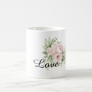 Elegant Rosa Blommig Kaffemugg