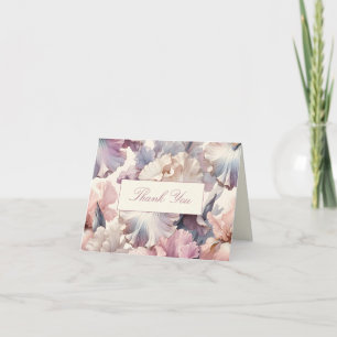 Elegant Rosa Blommig Klassisk Formell Bröllopsdusc Tack Kort