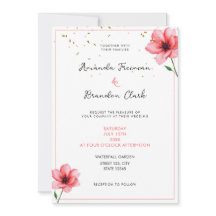 Elegant Rosa Blommig Konfettiram Bröllop