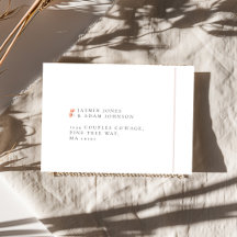 Elegant Rosa Blommig Monogram Bröllopsadress