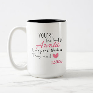 Elegant Rosa Blommig Personlig Auntie Present Kop Två-Tonad Mugg