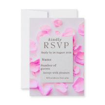 Elegant Rosa Blommig RsvpCard | Rosblad A