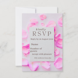 Elegant Rosa Blommig RsvpCard | Rosblad A OSA Kort
