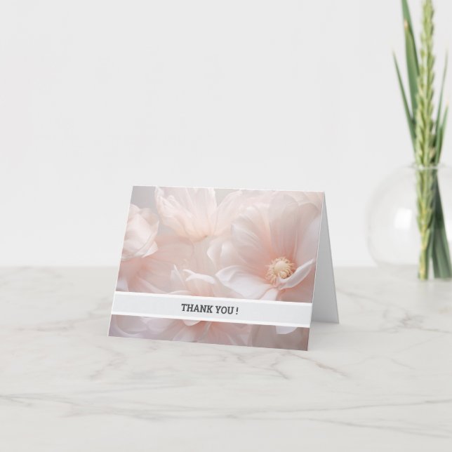 Elegant Rosa Blommig Tacksamhetskort – Anpassnings Tack Kort (Framsida)