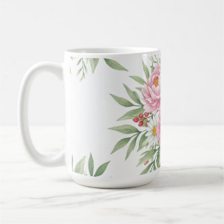 Elegant Rosa Blommig Watercolor Kaffemugg"  Kaffemugg