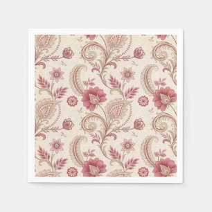 Elegant Rosa Blommig Whimsisk Pappersservett