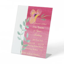 Elegant rosa blommigt 50:e födelsedagsinbjudan