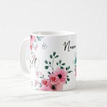 Elegant Rosa Blommigt 80:e födelsedagen Nana