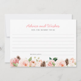 Elegant Rosa Blommigt Adress och Önskemål Card Inbjudningar