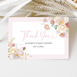 Elegant Rosa Blommigt Baby i Bloom Baby Shower Tack Kort