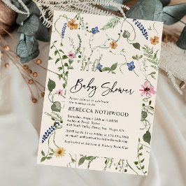 Elegant Rosa Blommigt Baby Shower för barn Inbjudningar