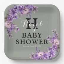 Elegant Rosa Blommigt Baby Shower Party Square
