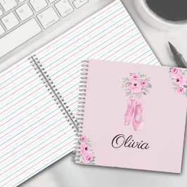 Elegant Rosa Blommigt Ballerina Personlig Namn