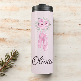 Elegant Rosa Blommigt Ballerina Personlig Namn
