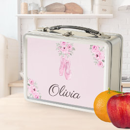 Elegant Rosa Blommigt Ballerina Personlig Namn