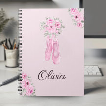 Elegant Rosa Blommigt Ballerina Personlig Namn