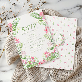 Elegant Rosa Blommigt Boho sommarkort bröllop OSA