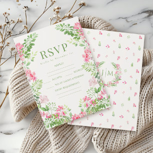Elegant Rosa Blommigt Boho sommarkort bröllop OSA Kort