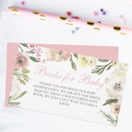 Elegant Rosa Blommigt Bokar för Flicka Shower Tilläggskort