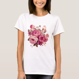 Elegant Rosa Blommigt Bouquet | Vintage Ro T Shirt