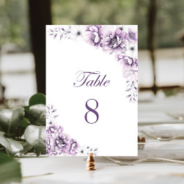 Elegant Rosa Blommigt Bröllop Bordsnummer