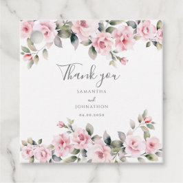 Elegant Rosa Blommigt Bröllop Gåvor Etiketter