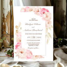 Elegant Rosa Blommigt Bröllop