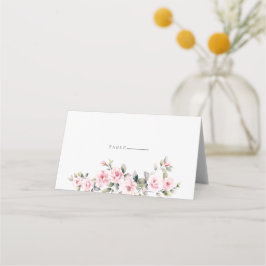 Elegant Rosa Blommigt Bröllop-mappat platskort Placeringskort