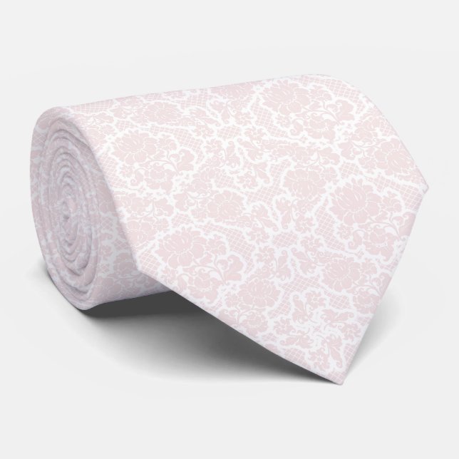 Elegant  Rosa Blommigt Bröllop Neck Tie Slips (Rullad)