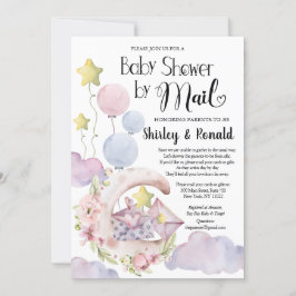 Elegant Rosa Blommigt Bubblor för babyskor efter e Inbjudningar