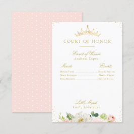 Elegant  rosa blommigt Court of Honduration Card Inbjudningar