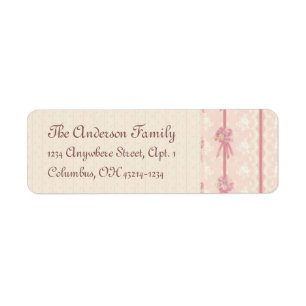 Elegant Rosa Blommigt Design Address Label Returadress Etikett