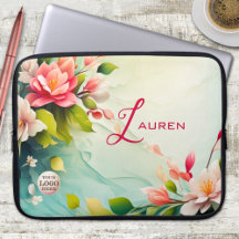 Elegant Rosa Blommigt Design Laptop sleeve