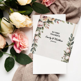 Elegant Rosa Blommigt Designer - tack för ditt kor