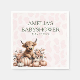 Elegant rosa blommigt för barnavstötning på höns pappersservett