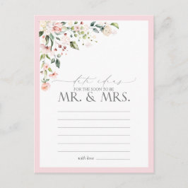 Elegant Rosa Blommigt för vattenfärgsdatum Datum f Vykort