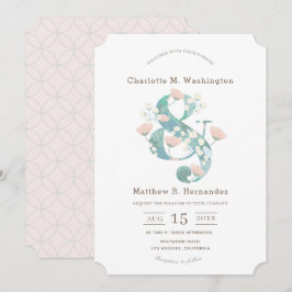 Elegant  Rosa Blommigt Garden Wedding Wedding Inbjudningar