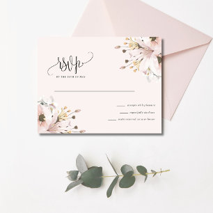 Elegant Rosa Blommigt Garden Wedding Wedding OSA Kort