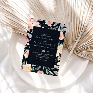 Elegant Rosa  Blommigt Geometrisk Avslappnad Bröll Inbjudningar