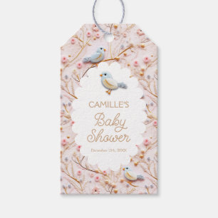 Elegant Rosa Blommigt Girl Baby Shower Presentetikett
