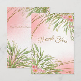 Elegant Rosa Blommigt Greenery Watercolor Modern Tack Kort